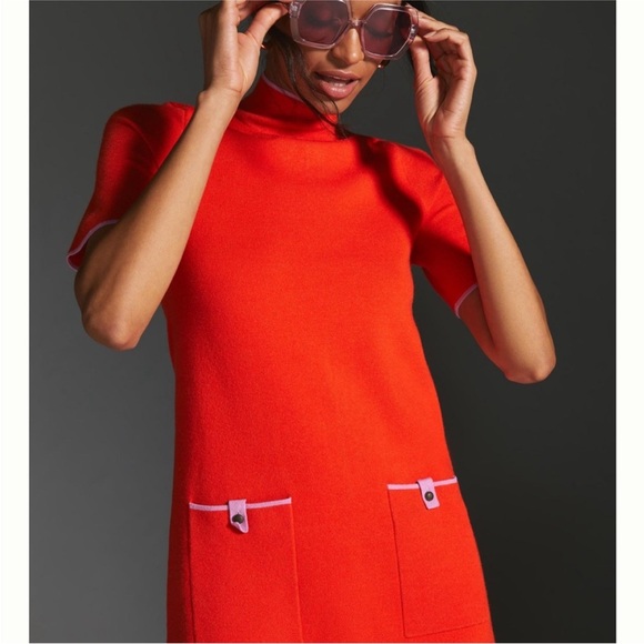 Anthropologie Maeve The Annalise Mock Neck Mini Sweater Dress - Picture 9 of 10